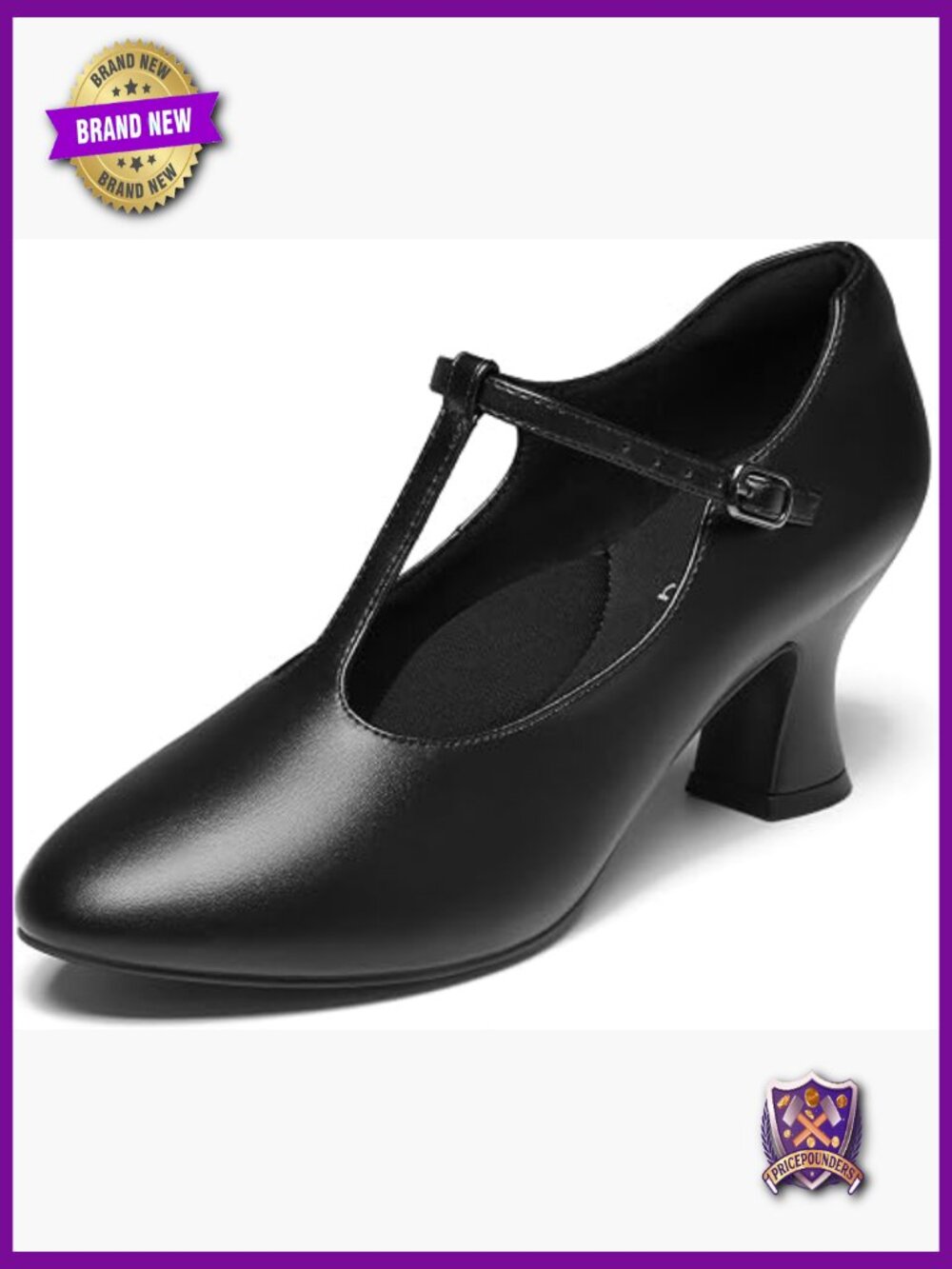 T-Strap Character Dance Shoes with 2"/2.5" Heel - Women's Ballroom Latin Salsa